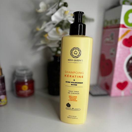 Shampoing Kera Queen's - Kératine, Acide Hyaluronique et Biotine